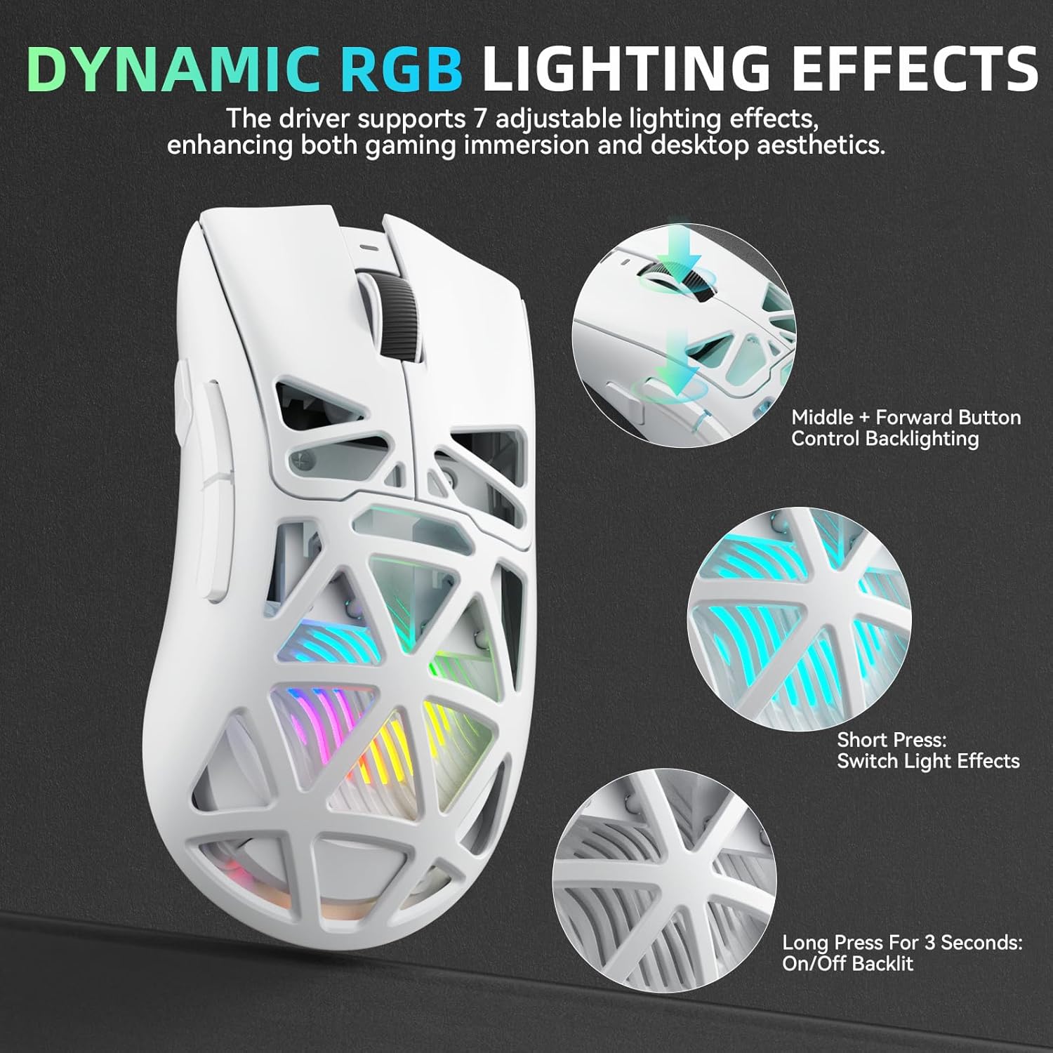Esports Gaming Mouse Weight Adjustable - AULA SC620 draadloze muis bedraad/Bluetooth/2.4G PAW3311