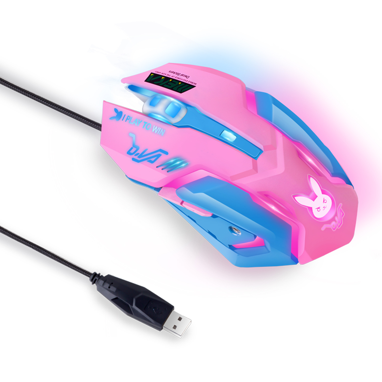 Esports Gaming Mouse Weight Adjustable - Kleurrijke, gloeiende, stille gamingmuis, verstelbaar gewicht,
