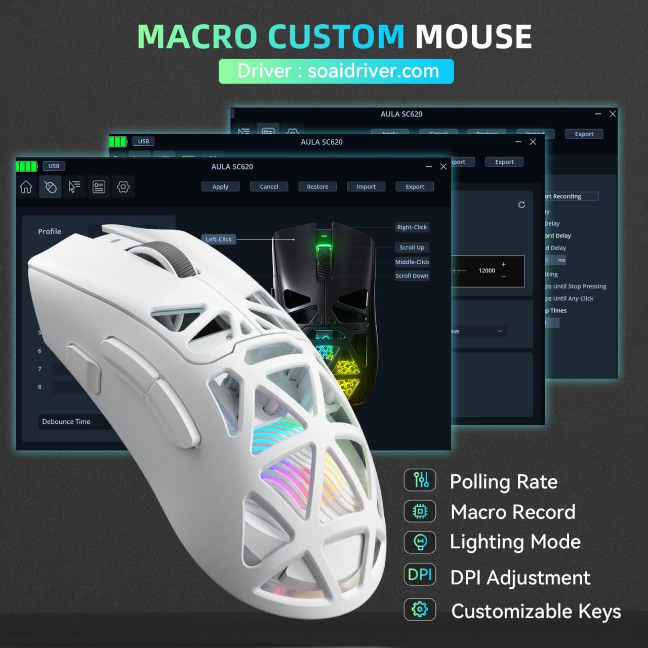 AULA SC620 draadloze muis bedr - Esports Gaming Mouse Weight Adjustable recensie en prijs