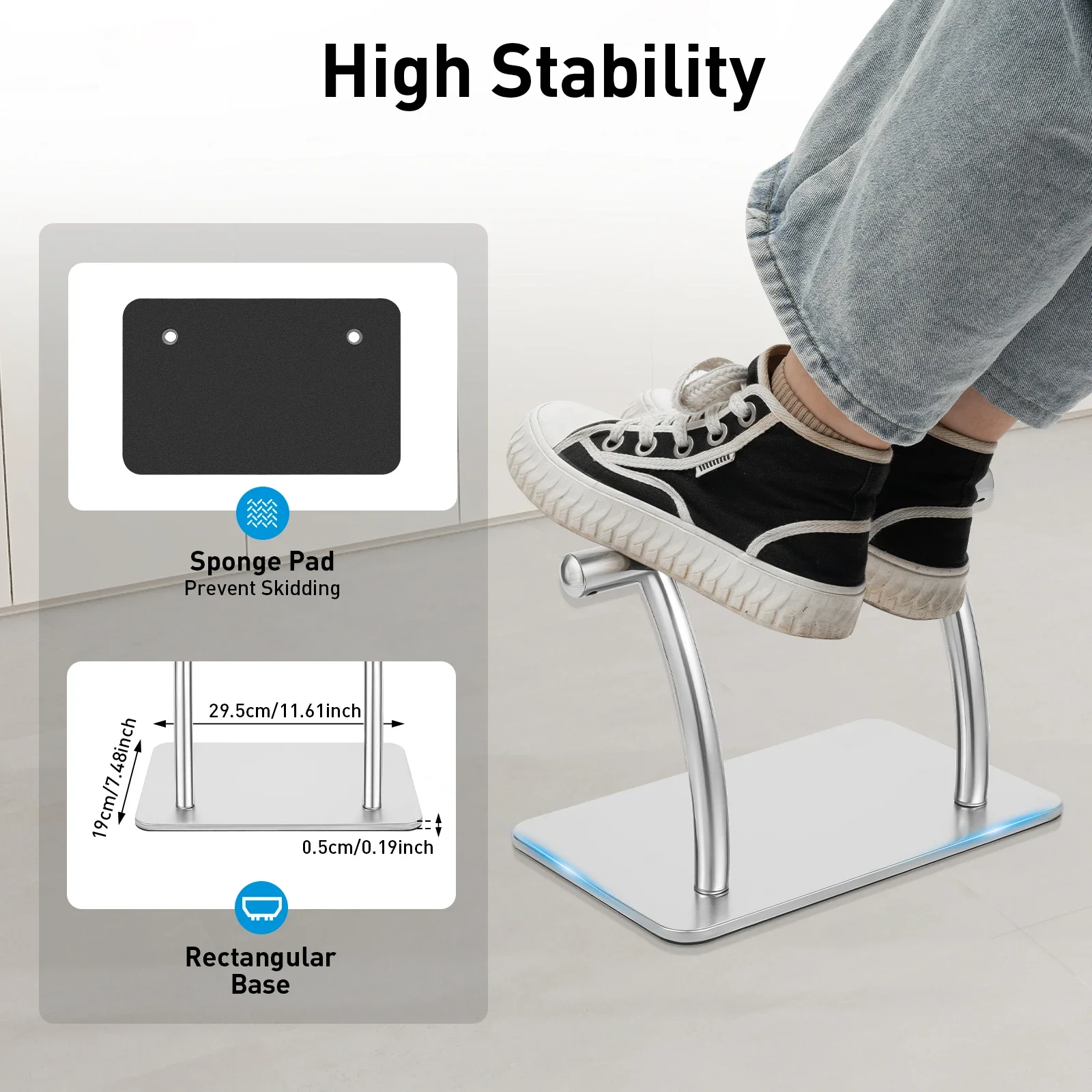 Roestvrijstalen voetsteun voor - Footrest Under Desk recensie en prijs