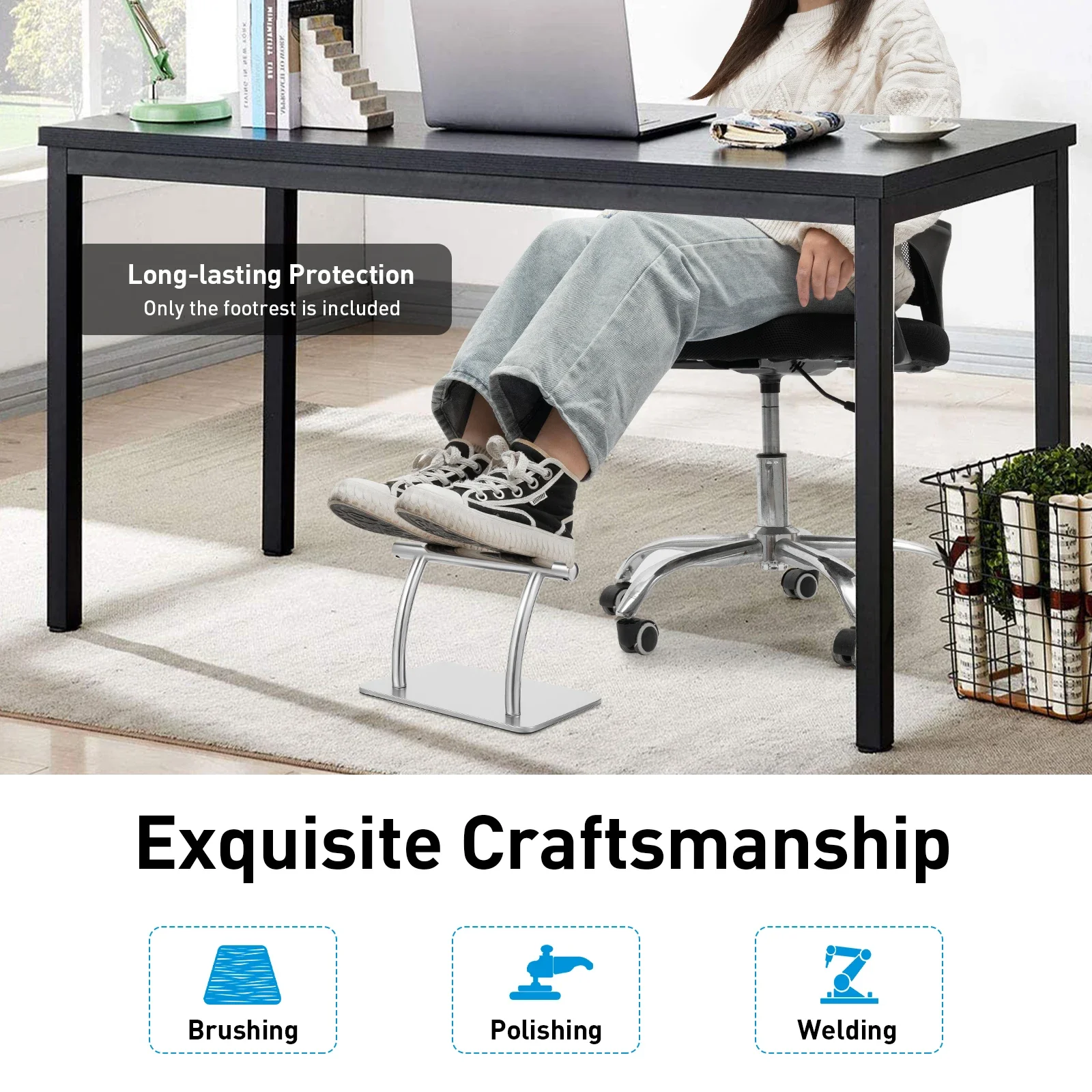 Roestvrijstalen voetsteun voor - Footrest Under Desk recensie en prijs